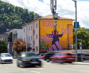 Adidas (Pedri, You got this) Mural-Kampagne von Popp Vision in Salzburg